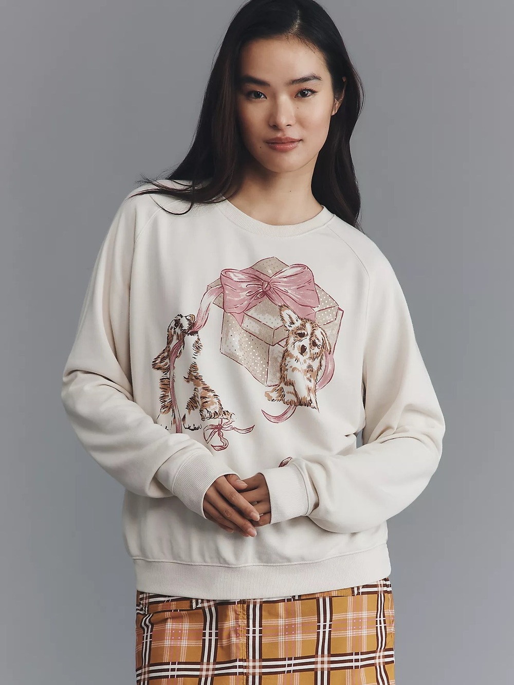 Maeve Animal Friends Crew-Neck Sweatshirt Size S NWT